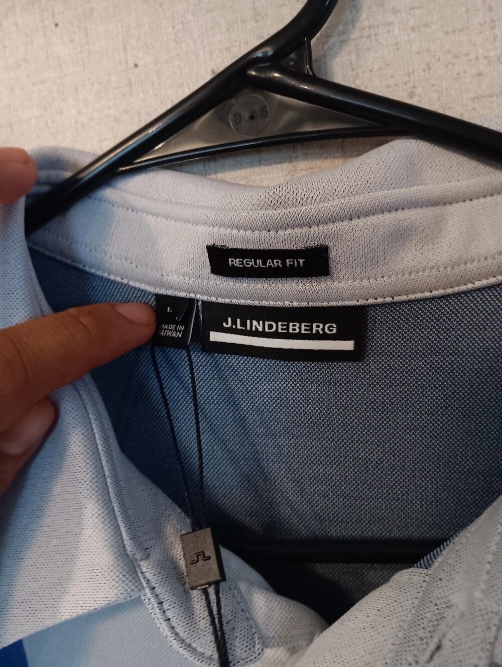 J.Lindeberg Men’s Colorblock Polo - Blue/Light Gray/Black Sz L New - Picture 2 of 4